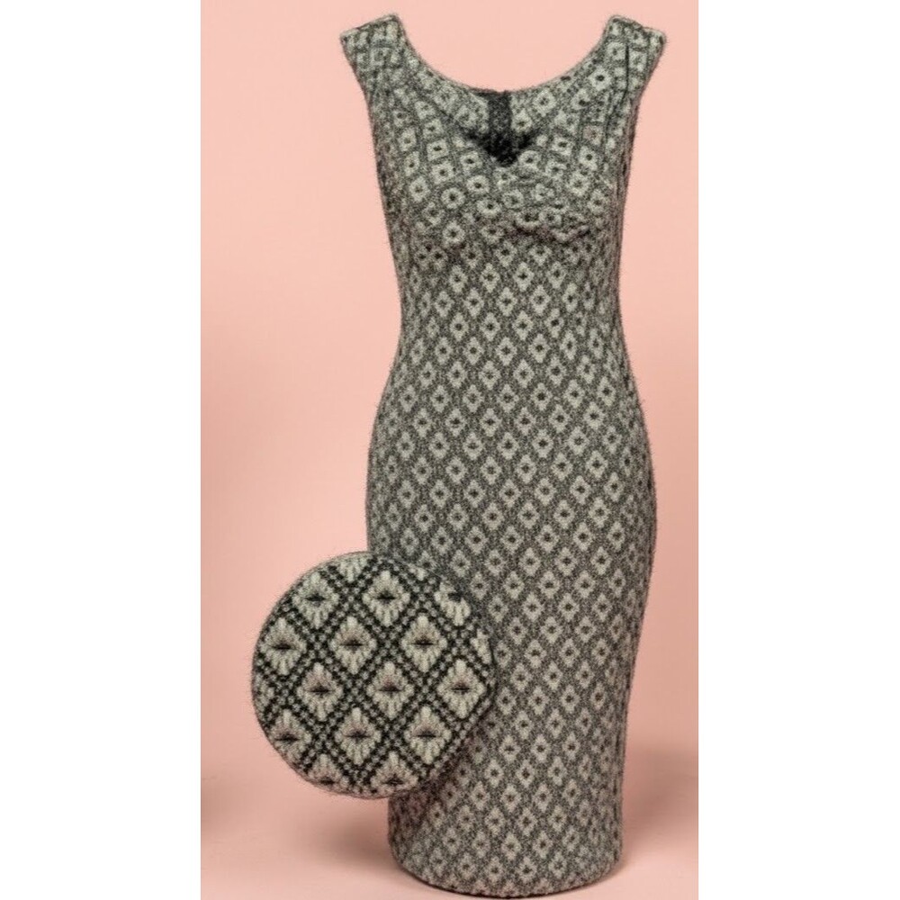 Rock Steady Clothing Pinup Black White Wiggle Stretch Dress 2XL Rockabilly